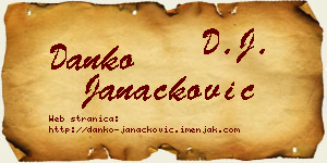 Danko Janaćković vizit kartica